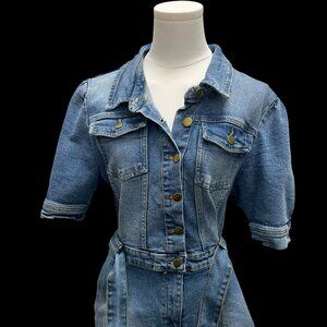 DENIM ROMPER JEAN JUMPSUIT MEDIUM WASH AVEC LES FILLES SIZE L